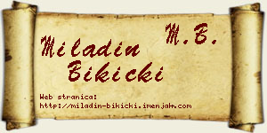 Miladin Bikicki vizit kartica